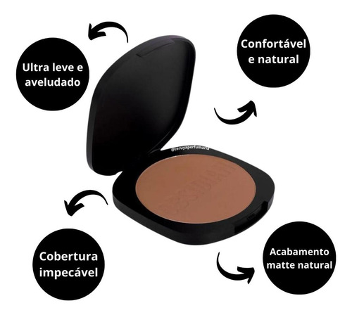 Pó Compacto Ruby Rose Obsidian Crystal Powder Pc17 9,6g