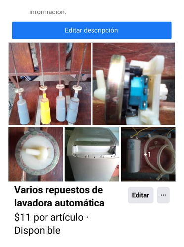 Repuestos De Lavadora Digital Automático Electrolux