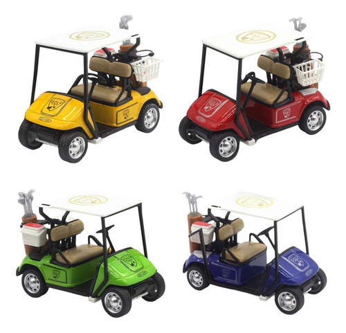 4 Uds Carrito De Golf Vehículos Juguete Aleación Push And