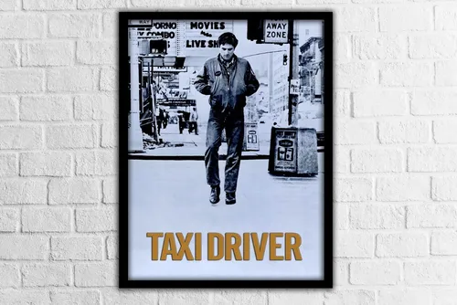 Cuadro Taxi Driver Poster Pelicula 32x42 Cm Con Vidrio