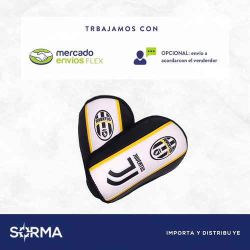 Imagen 5 de 7 de Canilleras Futbol Infantil Juventus Licencia Oficial