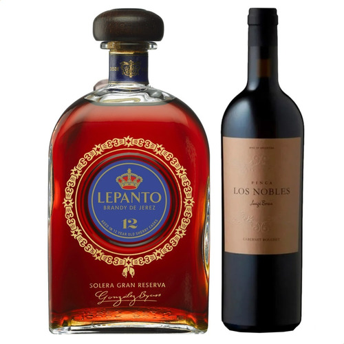 Brandy Lepanto 750ml + Vino Finca Los Nobles Cab. Bouchet