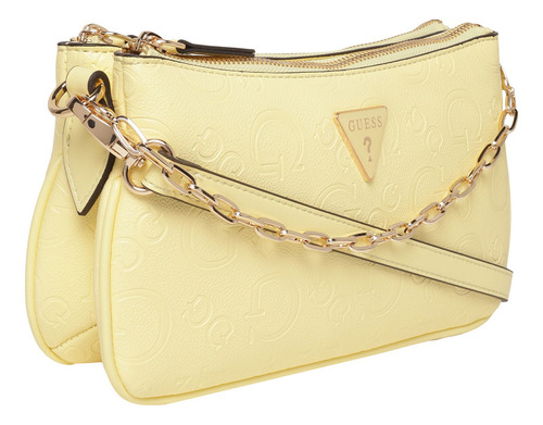 Bolsa Guess Factory Ag971770-but Acabado De Los Herrajes Níquel Color Amarillo Correa De Hombro Amarillo Diseño De La Tela Lisa