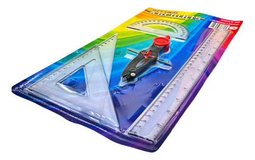 Juego De Geometría Con Compas De Precisión Plástico Grande