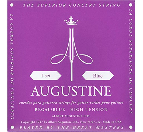 Augustine Augregalbluset Cuerdas Para Guitarra, Color Azul