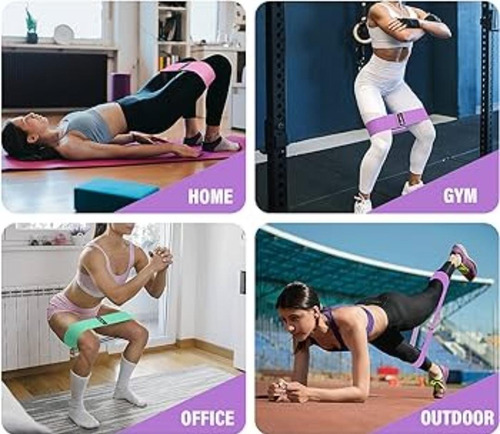 Bandas Elásticas De Tela Ejercicio Pro- 3 Piezas Con Bolso