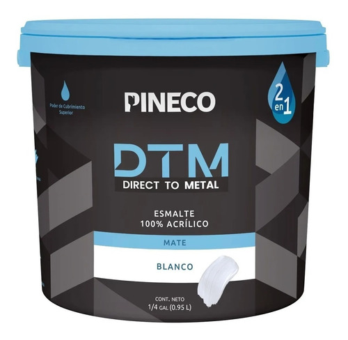 Pineco Directo Metal-esmalte Acrilico Satinado Blanco 1/4gal