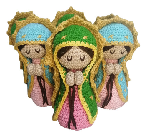 6 Virgencitas De Guadalupe 15 Cm. Tejidas A Crochet