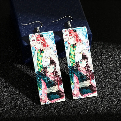 Zarcillos Aretes Acrílicos Sabito Y Makomo Demon Slayer