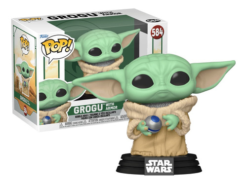 Boneco Funko Pop Grogu  Baby Yoda 584 With Armor Star Wars