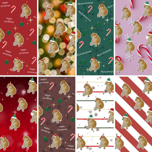 Kit Envolturas Navideñas Cheems Papel Digital Navideño Pdf