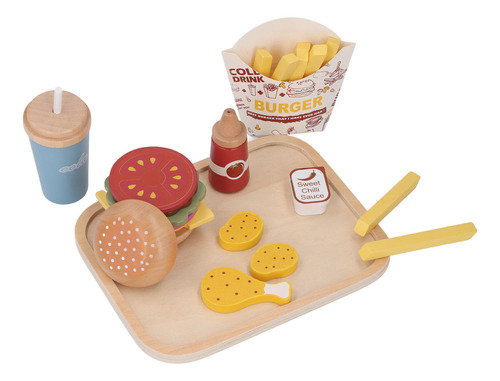 Juego De Juguetes De Madera Para Comida Rápida Play Hamburge