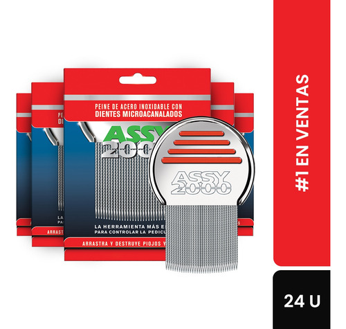 Peine Fino Assy 2000 Piojos Y Liendres Pack X 24 Unidades