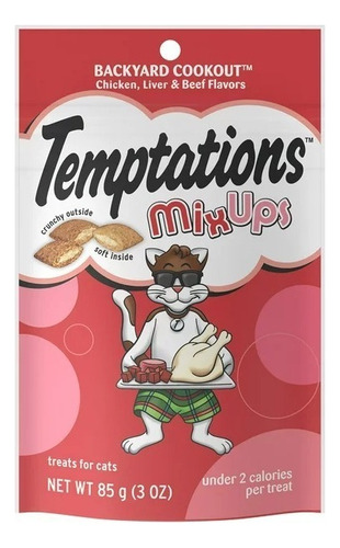 Temptations Snack Gatos Adultos Pollo, Hígado Y Carne 85 G