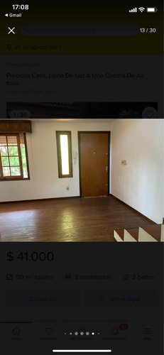 Se Alquila Casa, Zona Malvin!!!!