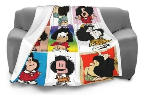 Manta De Terciopelo Mafalda A Cuadros De Anime Kawaii De Dib