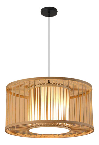 Luminária Pendente De Tecido De Bambu, Lâmpada Estilo H