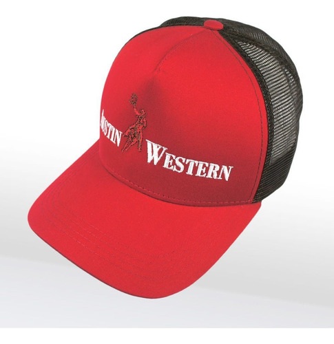 Boné Austin Western Tela Regulagem Snapback Vermelho