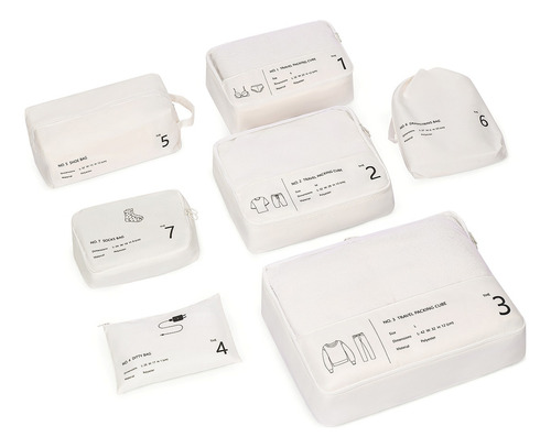 Organizadores De Viaje Para Maletas Ag Box -set De 7 Piezas