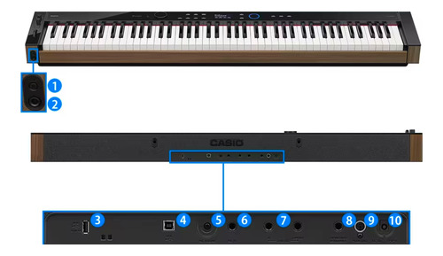 Piano digital Casio Privia PX S6000 negro 88 teclas