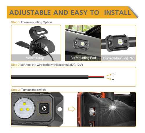 Luz De Domo Led De Utv 12v Con Interruptor, Iluminación