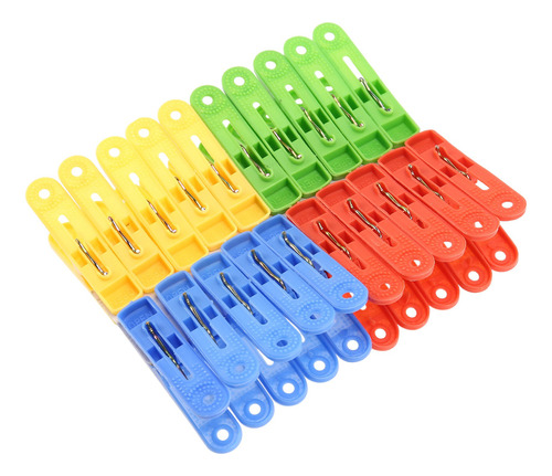 Pinzas De Plástico Para Ropa, 20 Unidades, Colores Surtidos