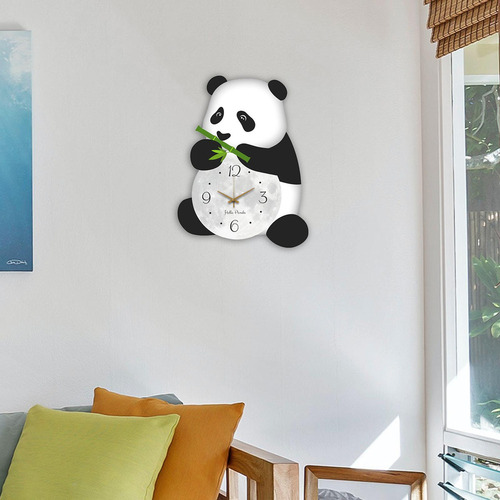 Relógio De Parede Com Design De Panda, Lindo, Grande,