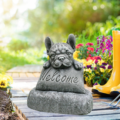 Estátua Do Bulldog Francês Decoração De Sinal De .