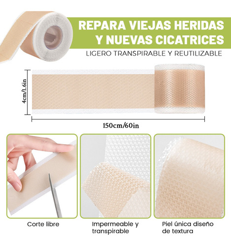 2pcs Silicona Scar Sheets Parche Para Eliminación Cicatrices