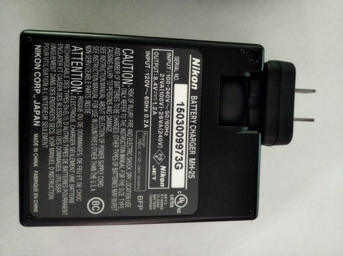 Imagen 2 de 4 de Cargador De Bateria Nikon Mh-25