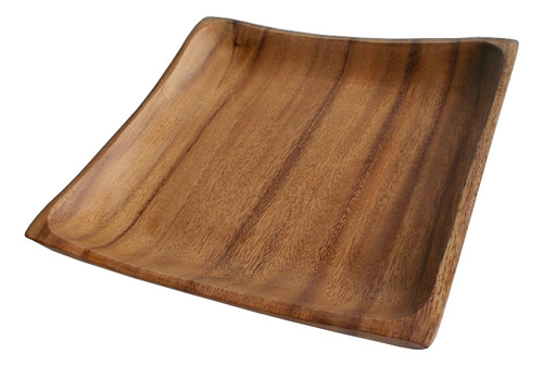 Plato Cuadrado 20 Cm Madera Acacia