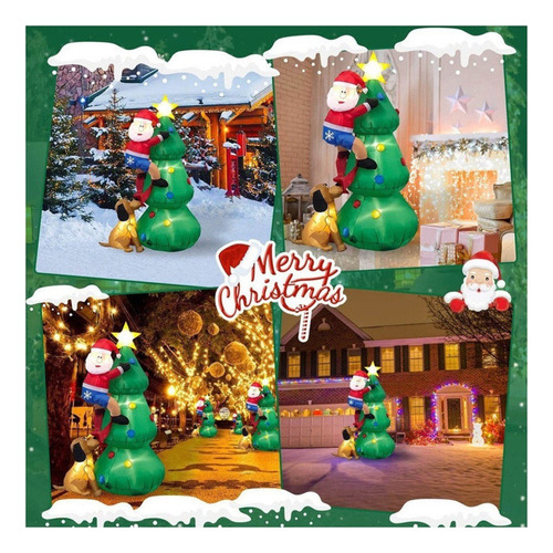 Árbol De Navidad Inflable 1,8 M Con Papá Noel Y Perro 2024