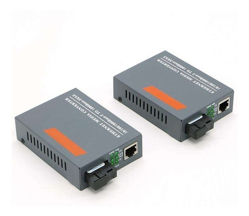 Transmisor + Receptor Fibra Optica Sc/rj-45 1gb 25km Mono (p