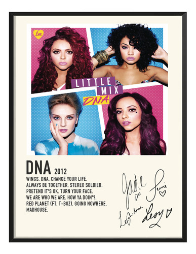 Poster Little Mix Album Music Tracklist Exitos Dna 45x30