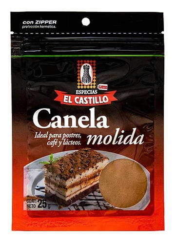 Canela Molida 25 G Premium El Castillo Especias - Cc