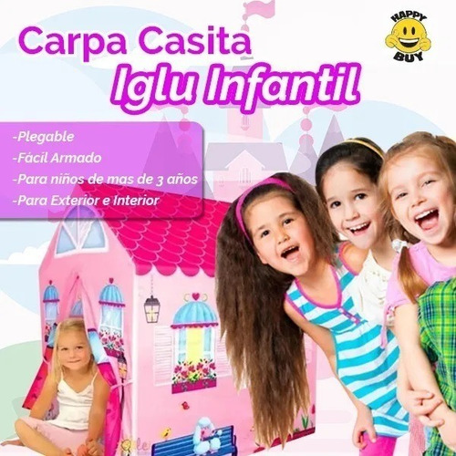 Carpa Casita De Niña Nena Princesa Interior Exterior Rosa