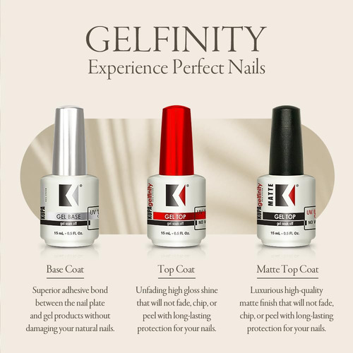 Kupa Gelfinity - Top Coat Gel De Brillo (sin Limpiar) 0.5 Fl