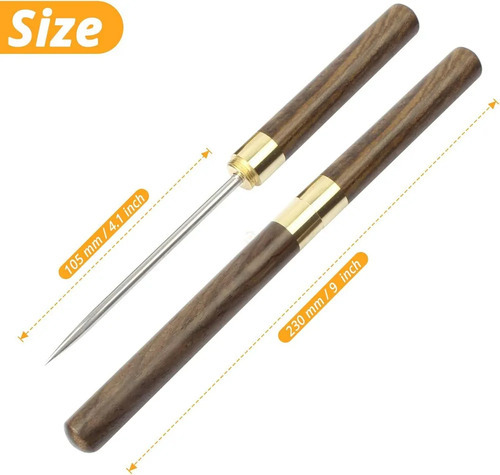 2 Picahielos De Acero Inoxidable Con Mango De Madera Resiste