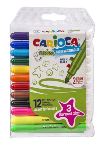 Plumones Mini 12 Colores Carioca