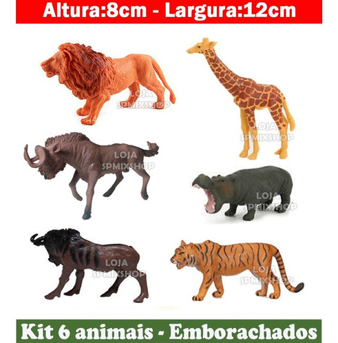 Animal: caucho, león, jirafa, jaguar, búfalo, hipopótamo, GNU
