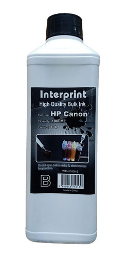 Imagen 1 de 1 de Tinta Cartucho Impresora Hp 1 Litro Interprint Para Recarga