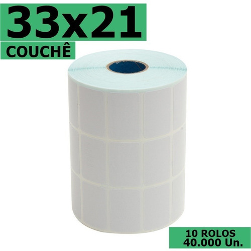 10 Rolos Etiqueta Zebra, Argox, Elgin 33x21 Couchê 3 Colunas