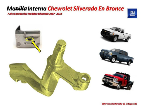 Base Mecanismo Manilla Interna Silverado Hd Metal Bronce