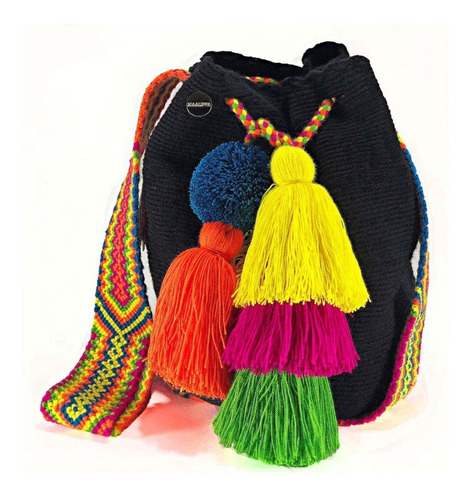 Mochila Wayuu Negra + Obsequio