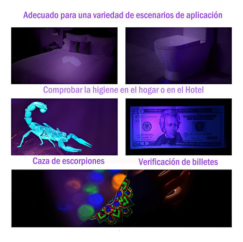 Haimo Linterna Ultravioleta 12 Led Lámpara Uv Portatil Luz 3