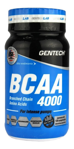 Bcaa 4000 Gentech Aminoacidos Ramificados 120 Comp.