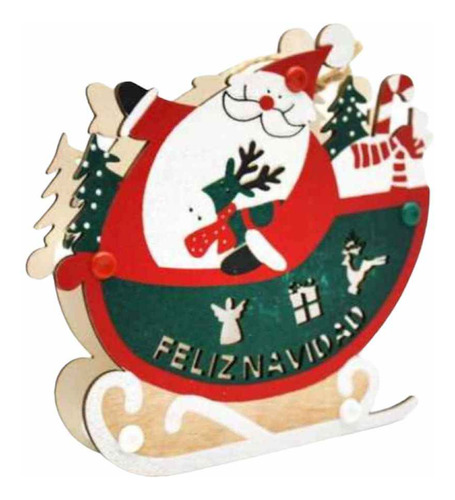 Pack De 03 Accesorios Adornos Madera Navidad Colgantes