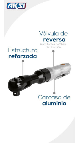 Imagen 3 de 5 de Matraca Neumática Aksi 1/2'' - Línea Semiprofesional