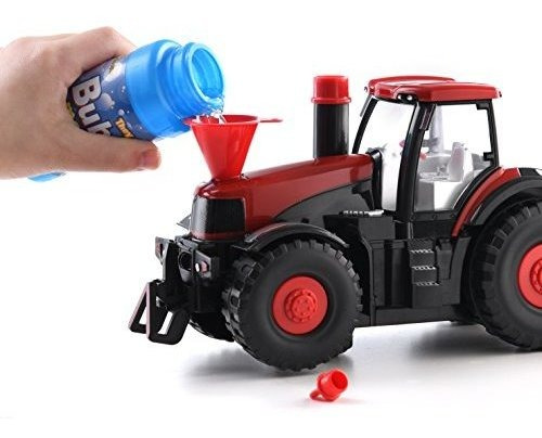 Burbujero Forma De Tractor Color Rojo De Plastico Para Niño