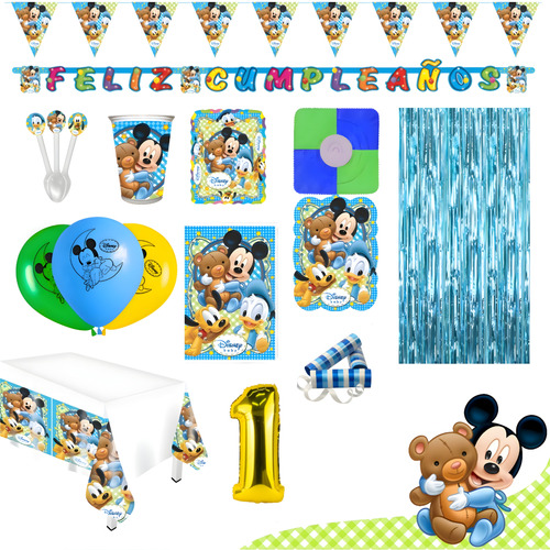 Kit Infantil Decoración Fiesta - Baby Mickey Mouse X36 Inv